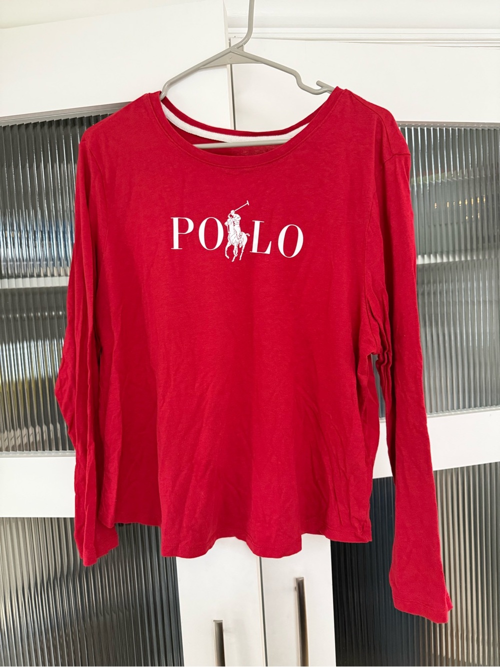 Ralph Lauren Red Long-Sleeve Polo Graphic Tee